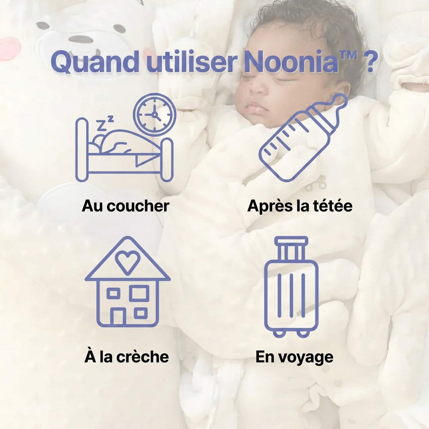 Noonia™ — Doudou à tapotement apaisant