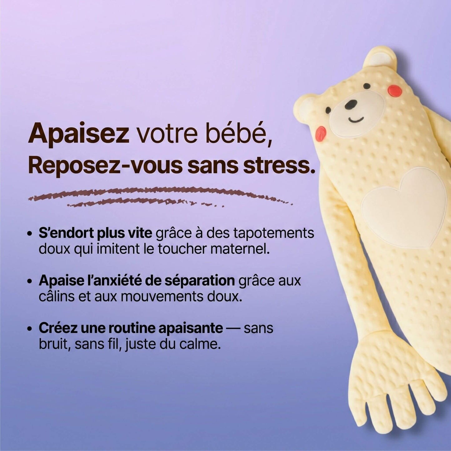 Noonia™ — Doudou à tapotement apaisant
